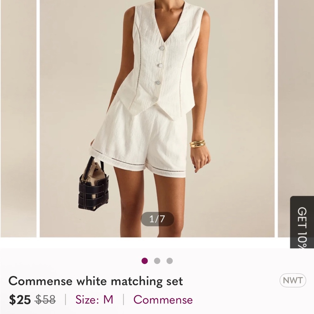 Commense White Sleeveless set